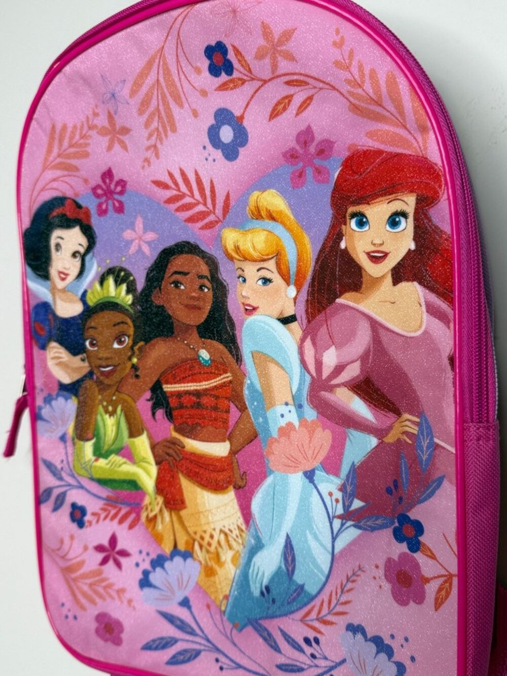 Disney Princess Pink Kids Backpack Ariel Tiana Moana Cinderella NWT - Picture 6 of 6